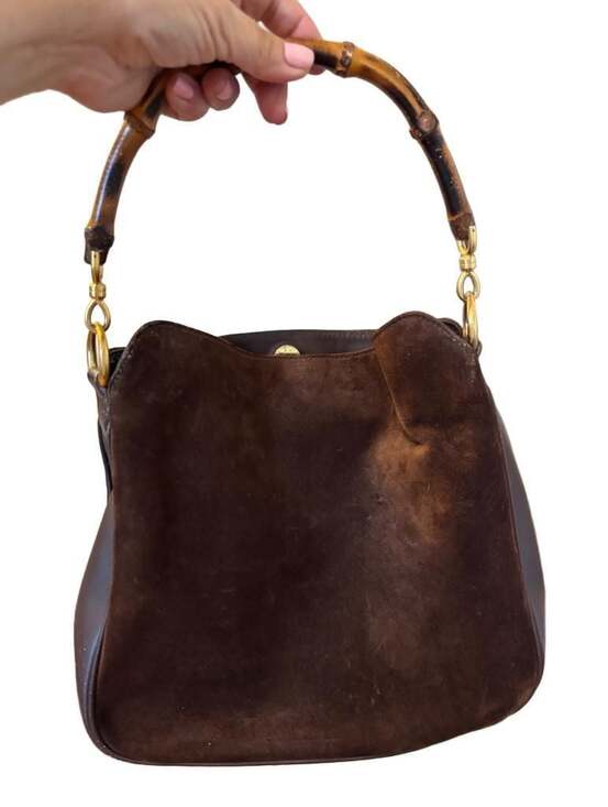 Gucci Handbags - Vintage Gucci Brown Suede Hobo Shoulder Bag with Bamboo Handle – Made in Italy